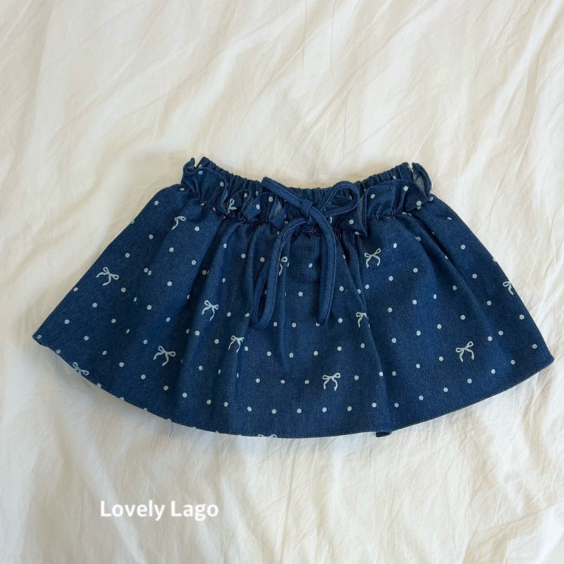 Lago - Korean Children Fashion - #kidzfashiontrend - Ribbon Dot Denim Skirt - 11