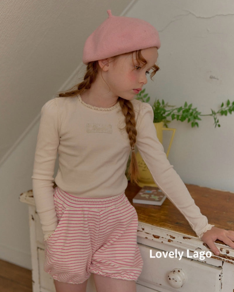 Lago - Korean Children Fashion - #kidzfashiontrend - Lace Ribbed Tee - 6