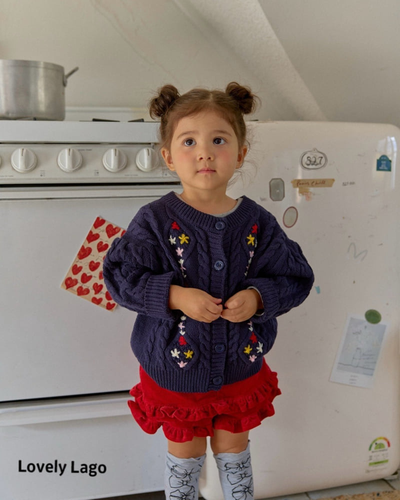 Lago - Korean Children Fashion - #magicofchildhood - Flower Embroidery Cardigan - 12