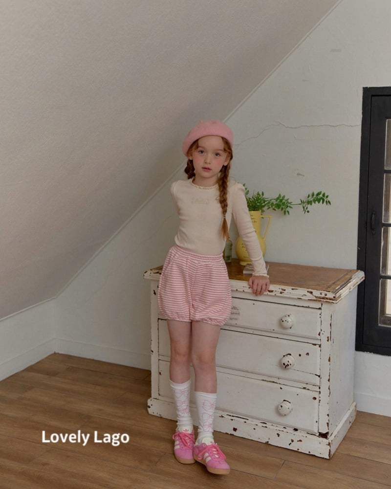 Lago - Korean Children Fashion - #magicofchildhood - Lace Ribbed Tee - 9