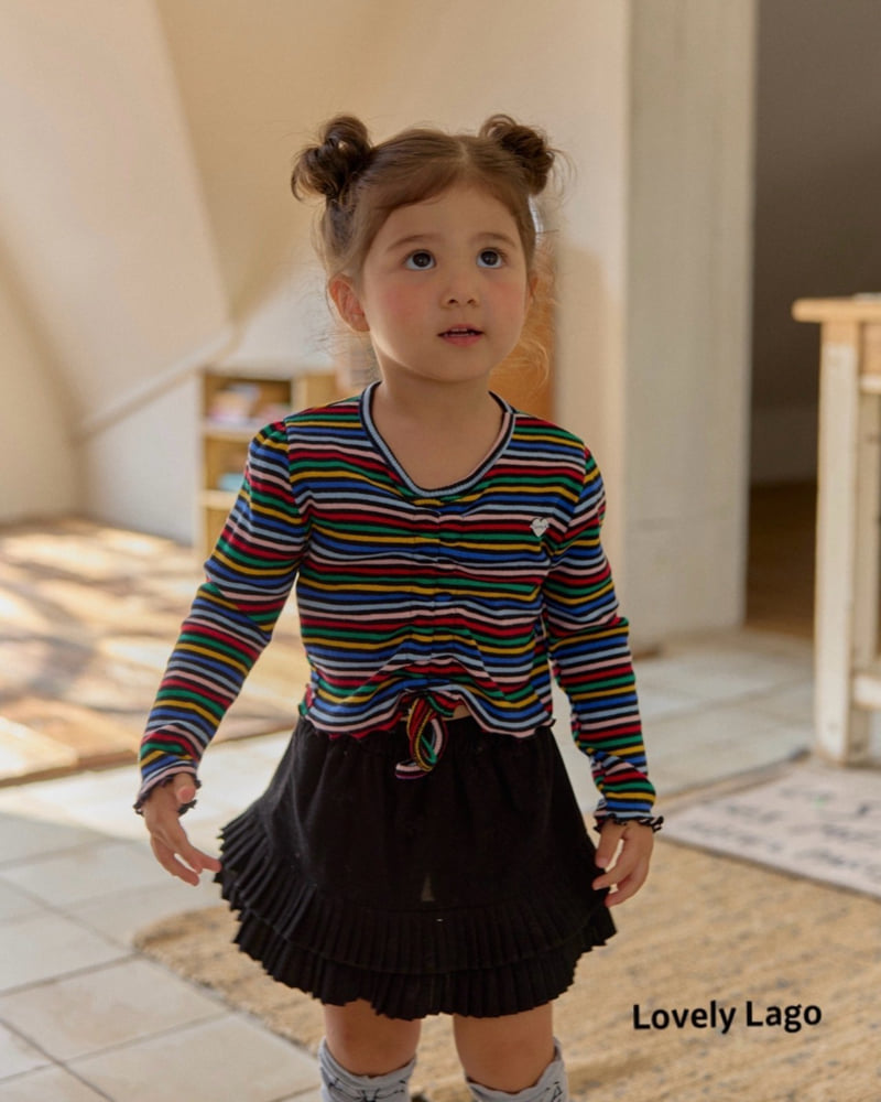 Lago - Korean Children Fashion - #minifashionista - Rainbow Shirring Tee - 2