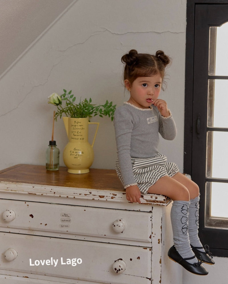 Lago - Korean Children Fashion - #minifashionista - Lace Ribbed Tee - 10