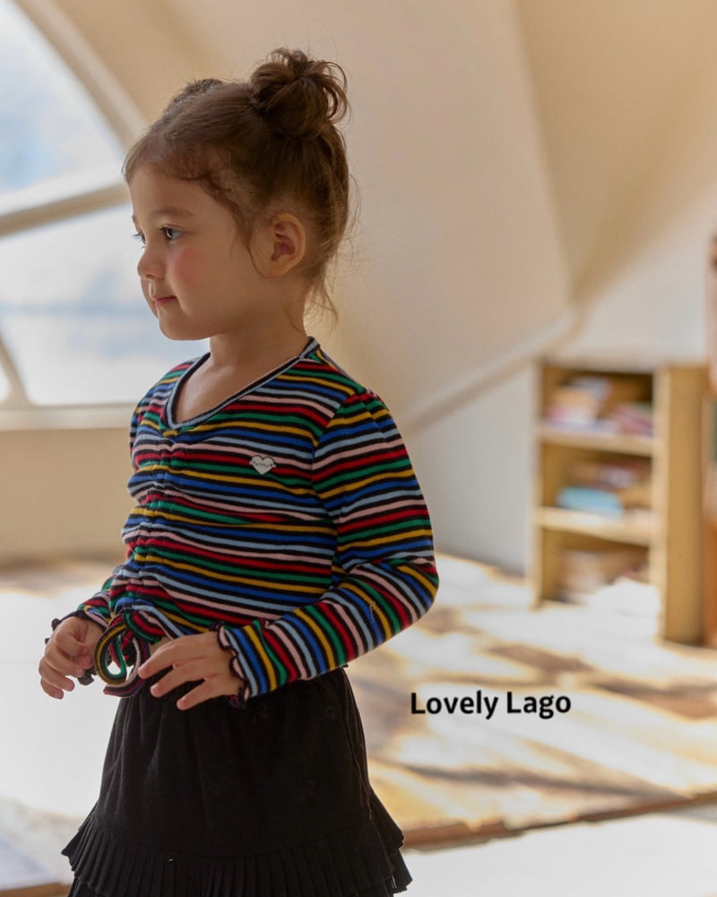 Lago - Korean Children Fashion - #prettylittlegirls - Rainbow Shirring Tee - 3