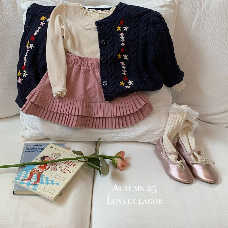 Lago - Korean Children Fashion - #prettylittlegirls - Lace Ribbed Tee - 11