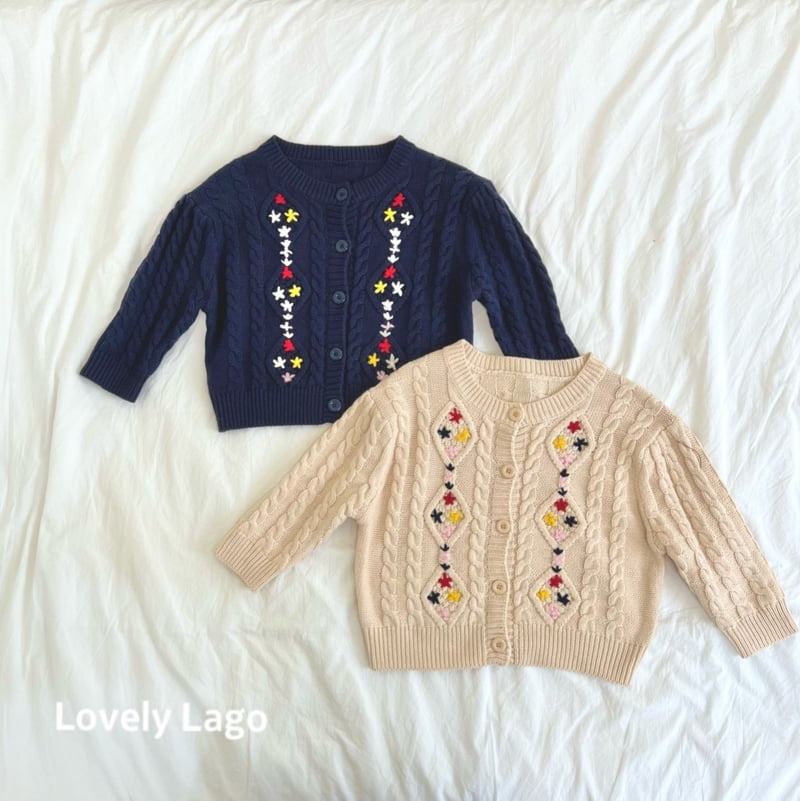 Lago - Korean Children Fashion - #stylishchildhood - Flower Embroidery Cardigan
