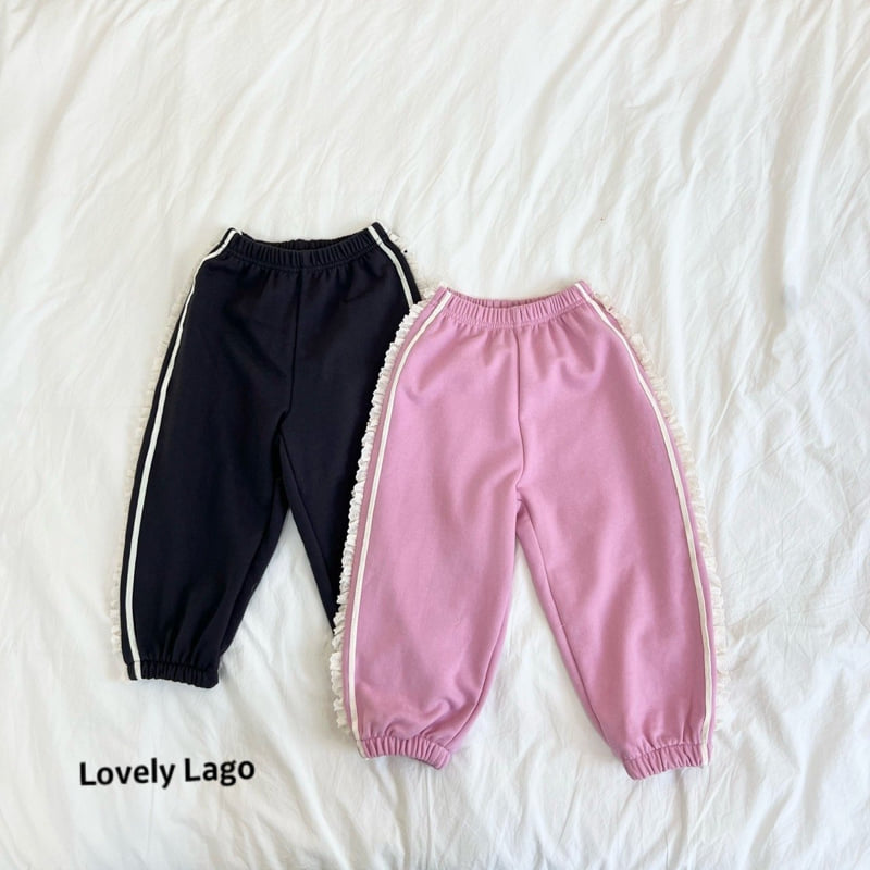 Lago - Korean Children Fashion - #todddlerfashion - Lace Line Jogger Pants