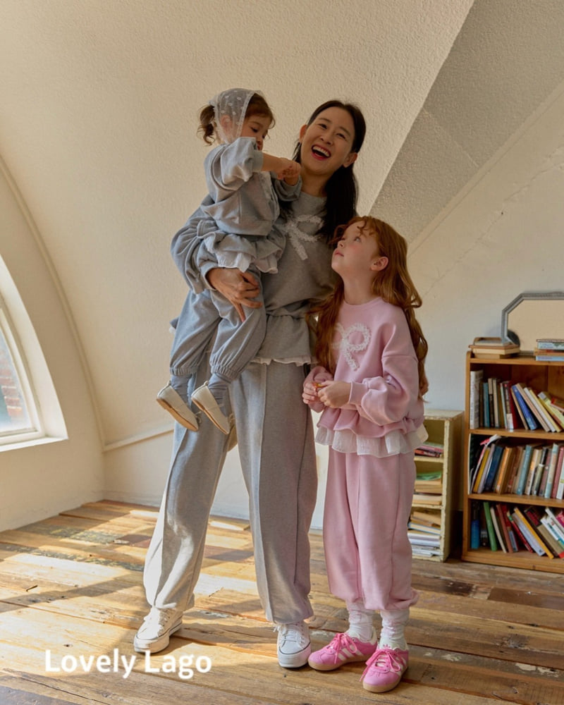 Lago - Korean Children Fashion - #todddlerfashion - Pearl Lace Layered Sweatshirt (Adult) - 9