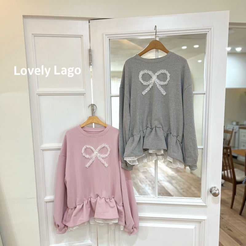 Lago - Korean Children Fashion - #toddlerclothing - Pearl Lace Layered Sweatshirt (Adult) - 10