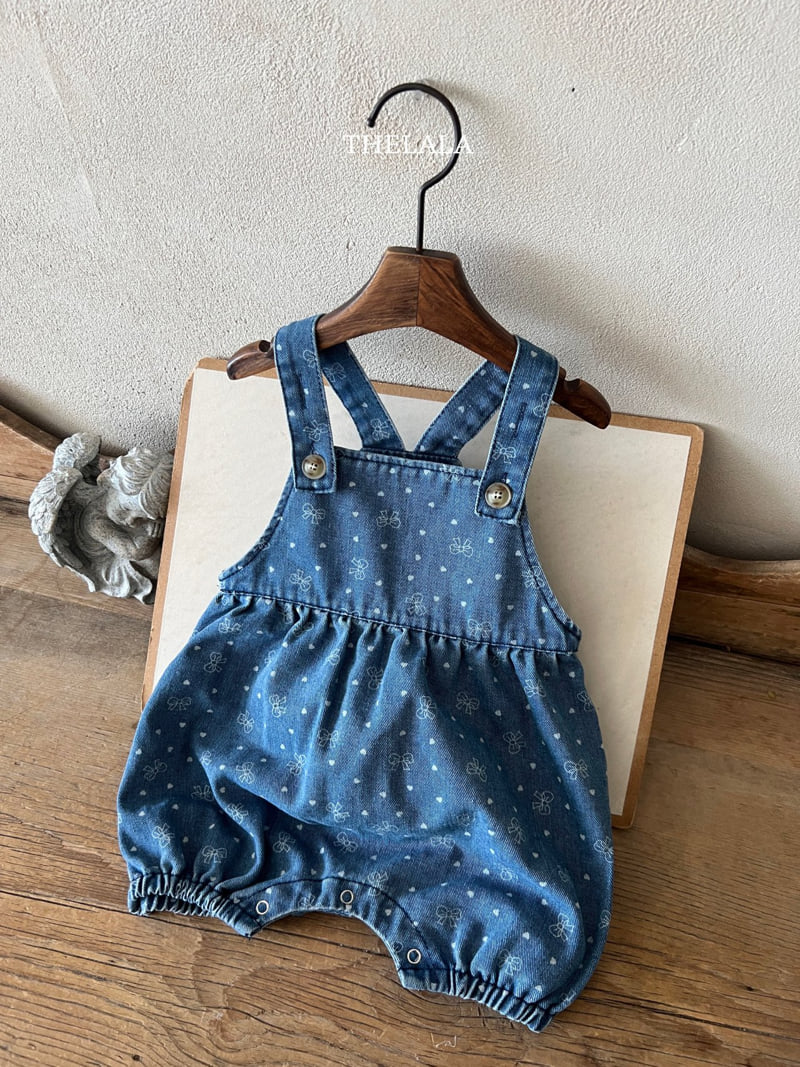 Lala - Korean Baby Fashion - #babyboutique - Ribbon Denim Suit
