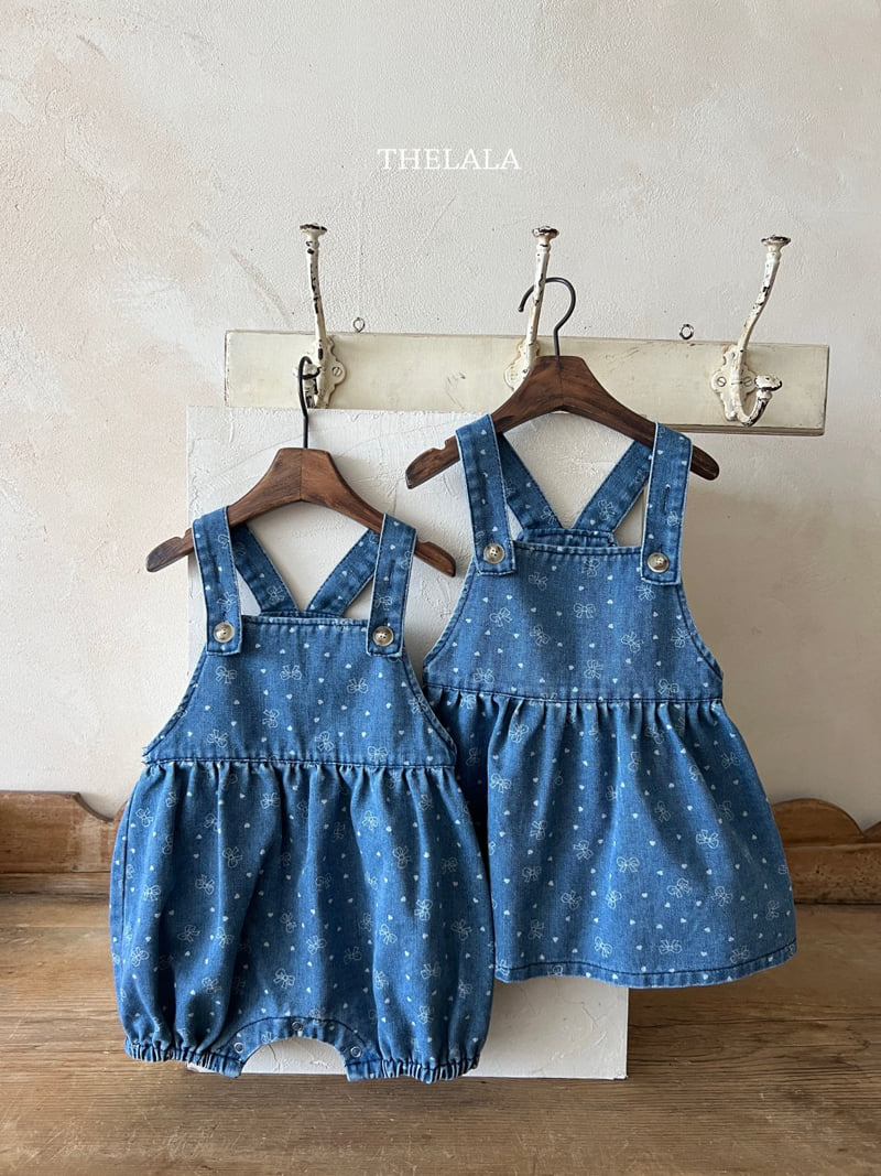 Lala - Korean Baby Fashion - #babyclothing - Ribbon Denim Suit - 3