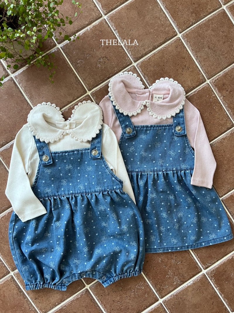 Lala - Korean Baby Fashion - #babylifestyle - Ribbon Denim Suit - 7