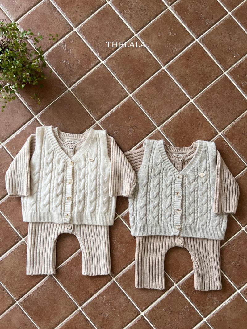 Lala - Korean Baby Fashion - #babyoutfit - Open Knit Suit - 4