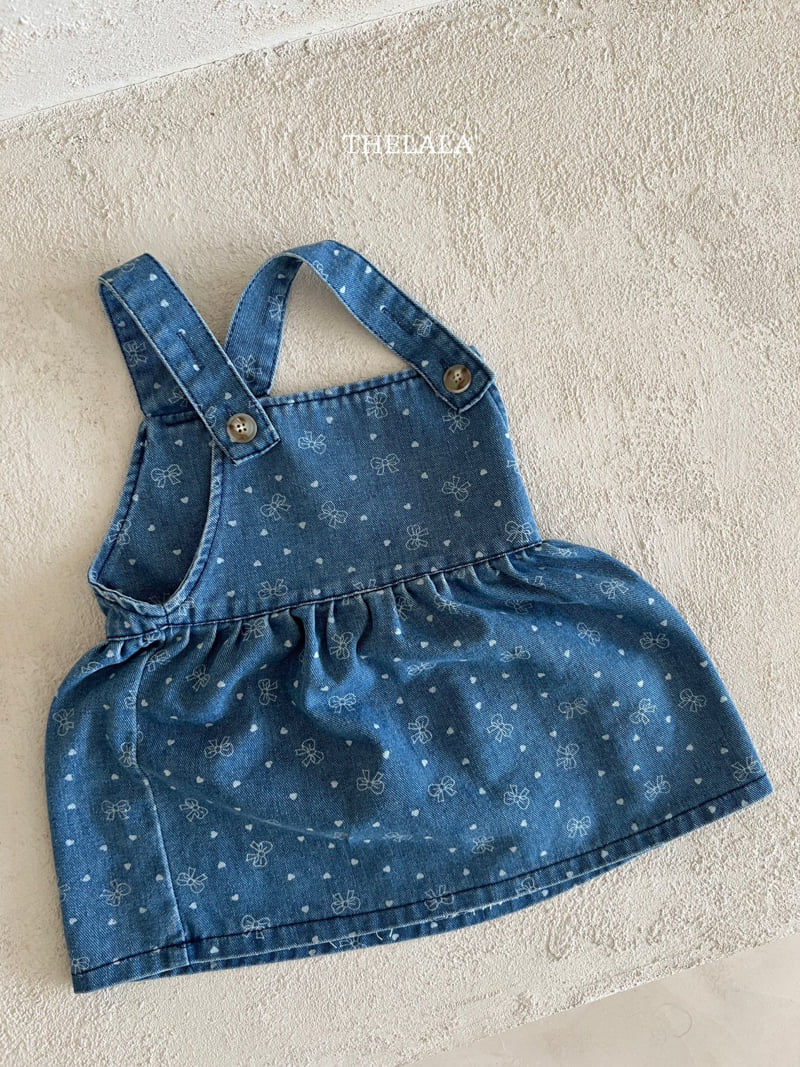 Lala - Korean Baby Fashion - #babyoutfit - Ribbon Denim One-piece - 11