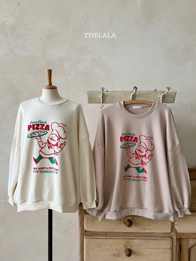 Lala - Korean Women Fashion - #momslook - Pizza Man Sweatshirt (MOM) - 6