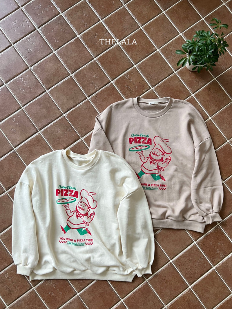 Lala - Korean Women Fashion - #vintageinspired - Pizza Man Sweatshirt (MOM) - 9