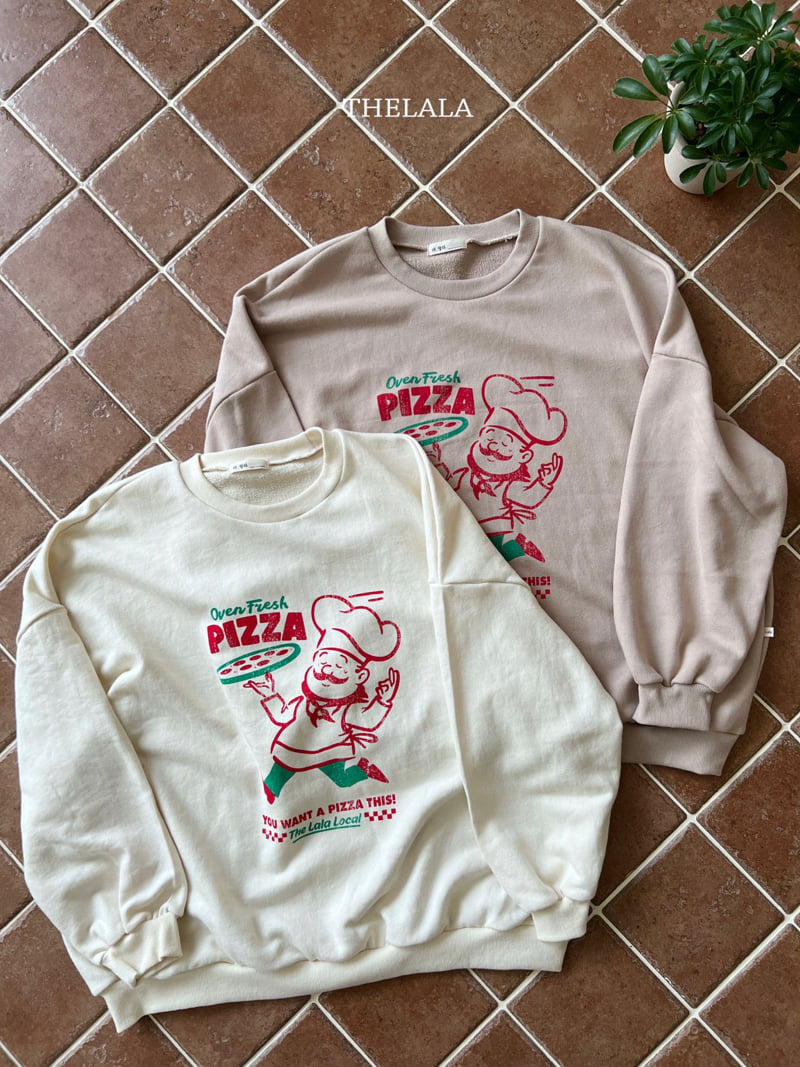 Lala - Korean Women Fashion - #vintagekidsstyle - Pizza Man Sweatshirt (MOM) - 10