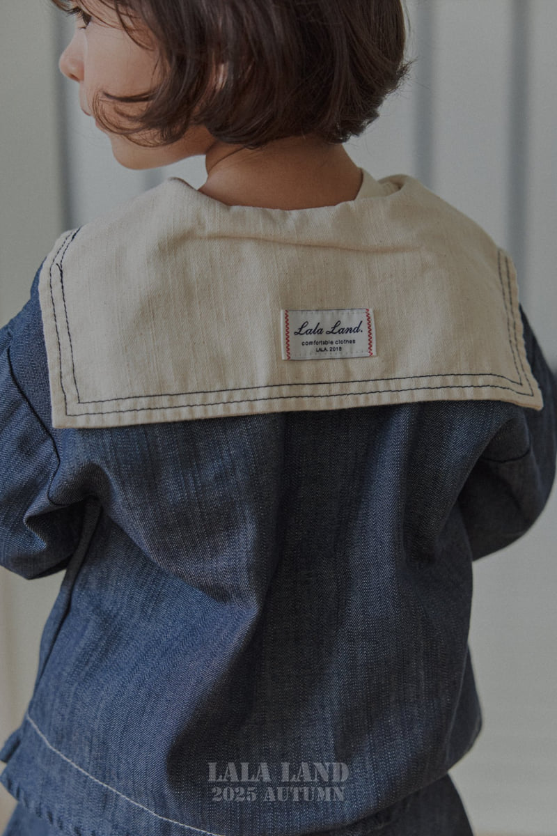 Lalaland - Korean Baby Fashion - #babyboutique - kids Stitch Sailor Denim Shirt