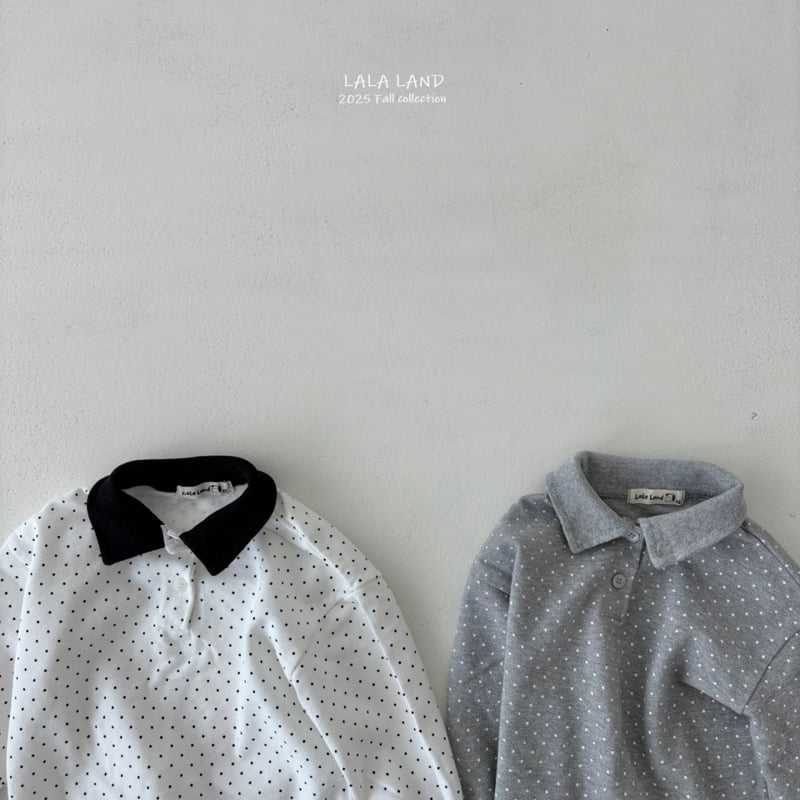 Lalaland - Korean Baby Fashion - #babyboutique - kids Dot Collar Tee - 12
