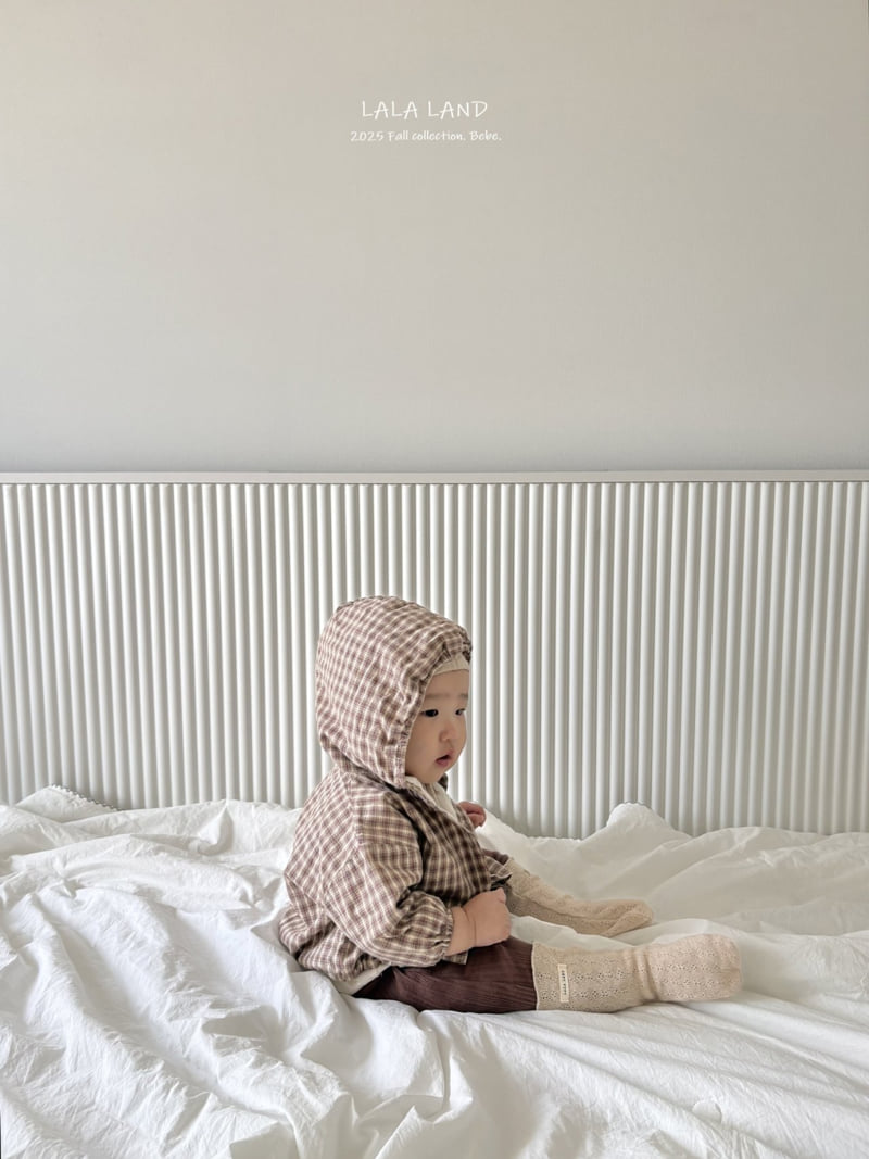 Lalaland - Korean Baby Fashion - #babyclothing - bebe Check Hoodie Jacket - 5