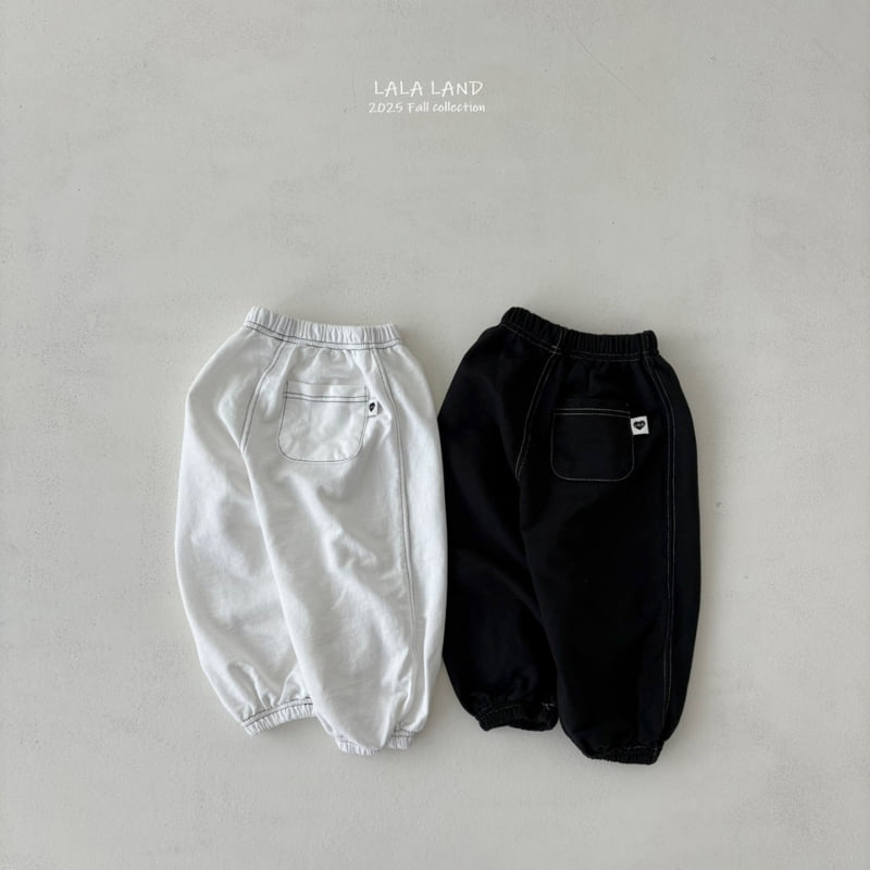 Lalaland - Korean Baby Fashion - #babyclothing - kids Black White Jogger Pants - 11
