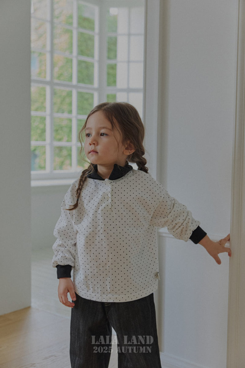 Lalaland - Korean Baby Fashion - #babyfashion - kids Dot Collar Tee