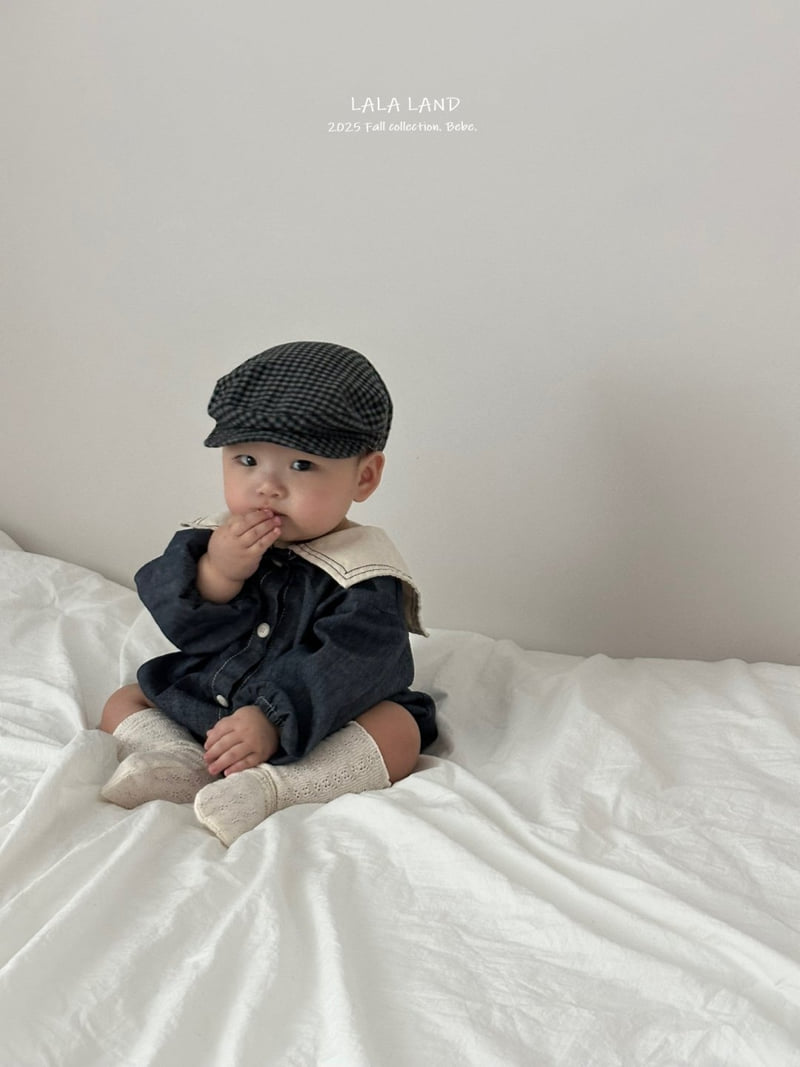Lalaland - Korean Baby Fashion - #babyfever - bebe Check Hunting Cap - 3