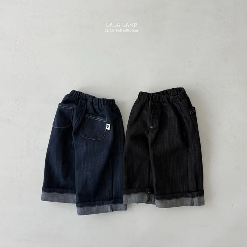 Lalaland - Korean Baby Fashion - #babygirlfashion - kids Roll-Up Straight Denim Pants - 11
