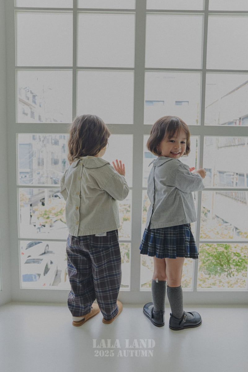 Lalaland - Korean Baby Fashion - #babygirlfashion - kids Lala Check Pants - 10