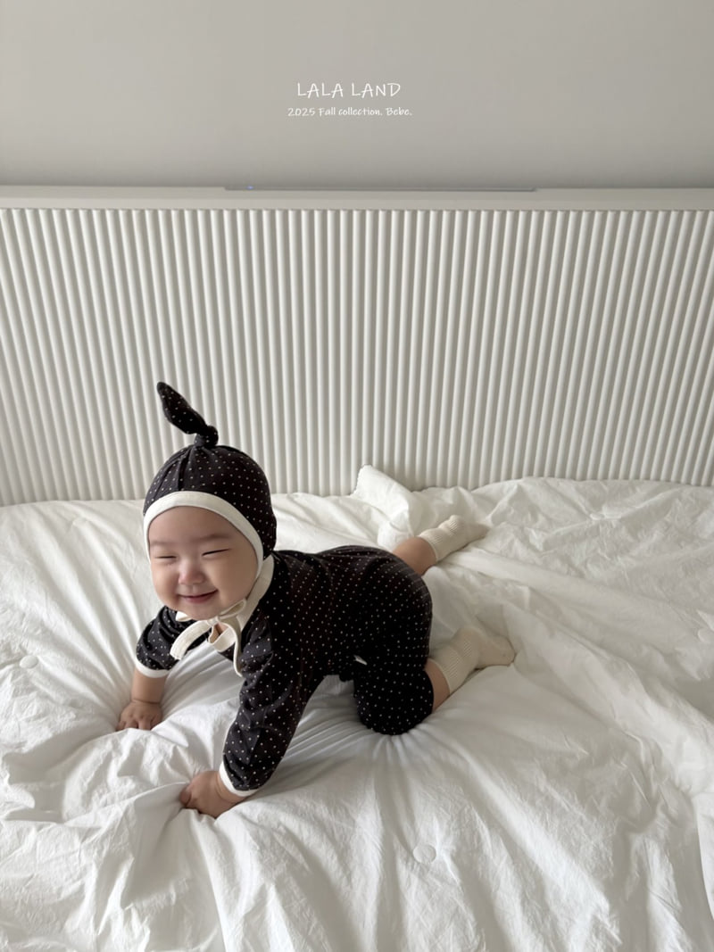 Lalaland - Korean Baby Fashion - #babylifestyle - bebe Trio Suit Bonnet Set