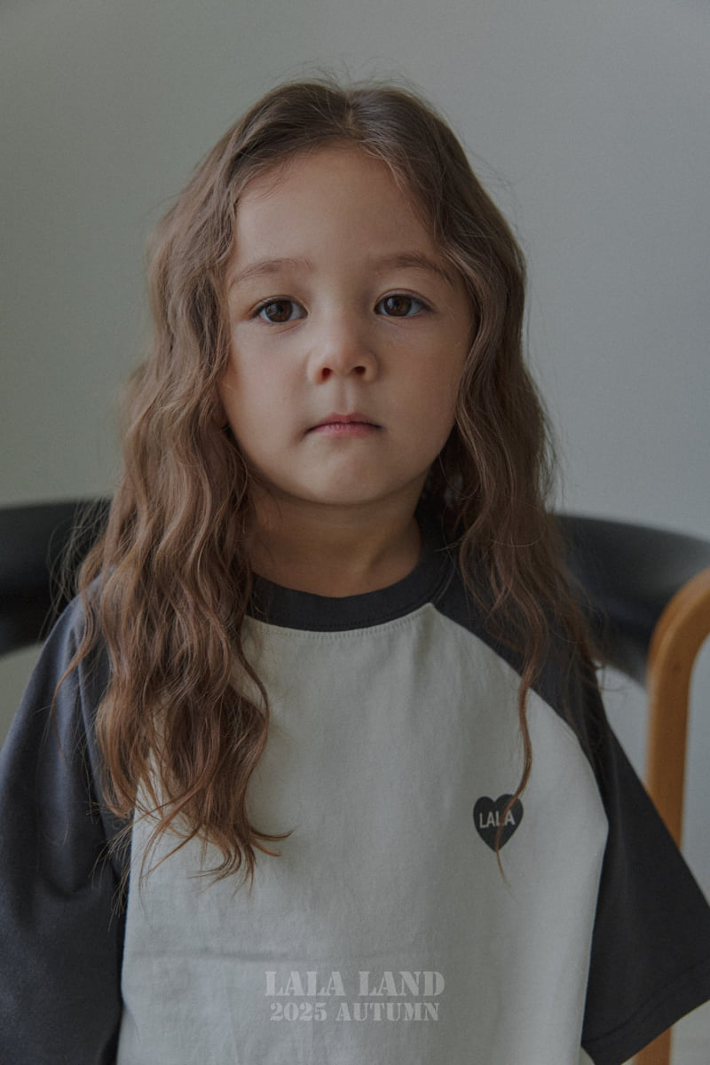 Lalaland - Korean Baby Fashion - #babylifestyle - kids Heart Raglan Tee - 5