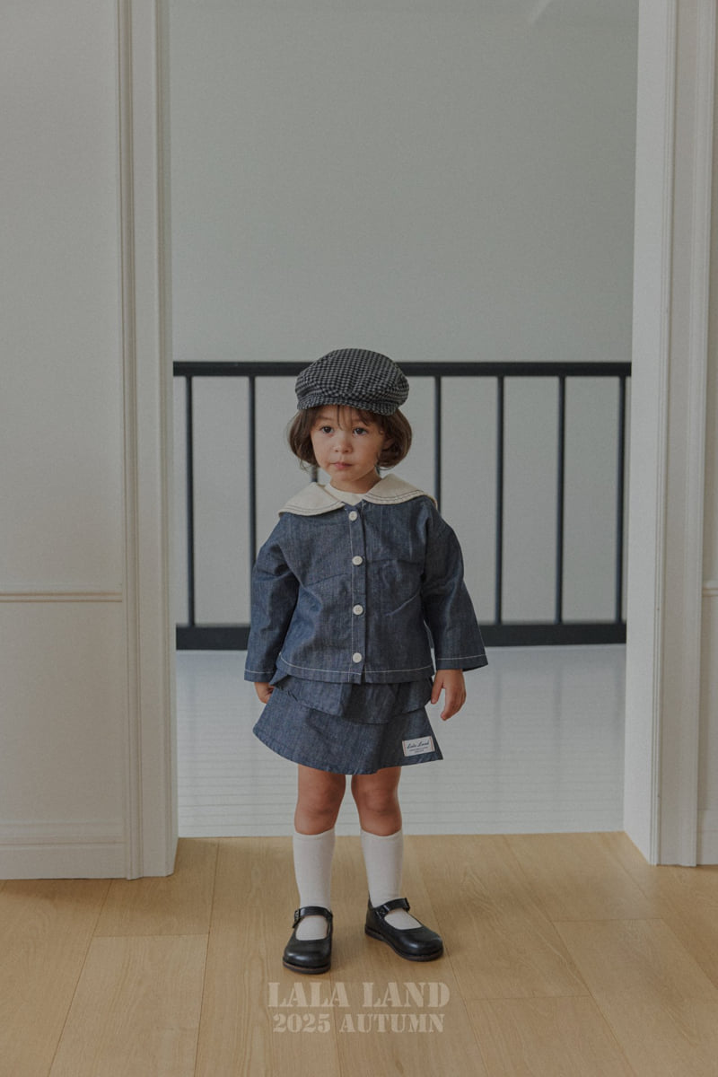 Lalaland - Korean Baby Fashion - #babylifestyle - kids Stitch Sailor Denim Shirt - 7