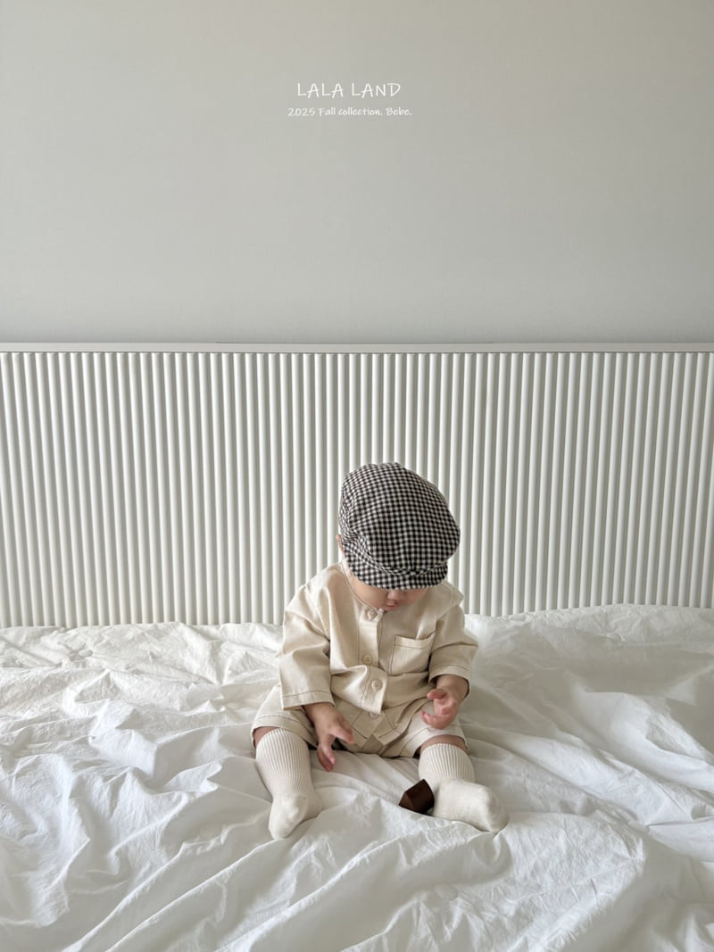 Lalaland - Korean Baby Fashion - #babyoninstagram - bebe Check Hunting Cap - 6