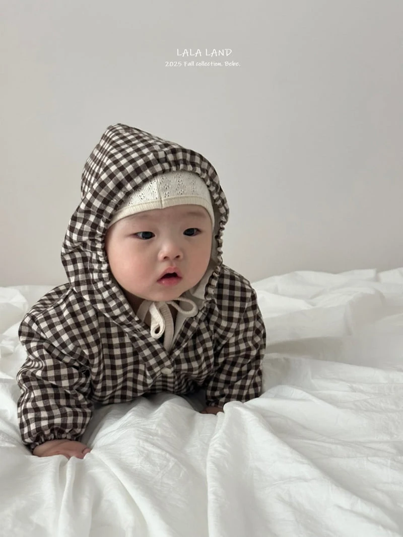 Lalaland - Korean Baby Fashion - #onlinebabyshop - bebe Check Hoodie Jacket