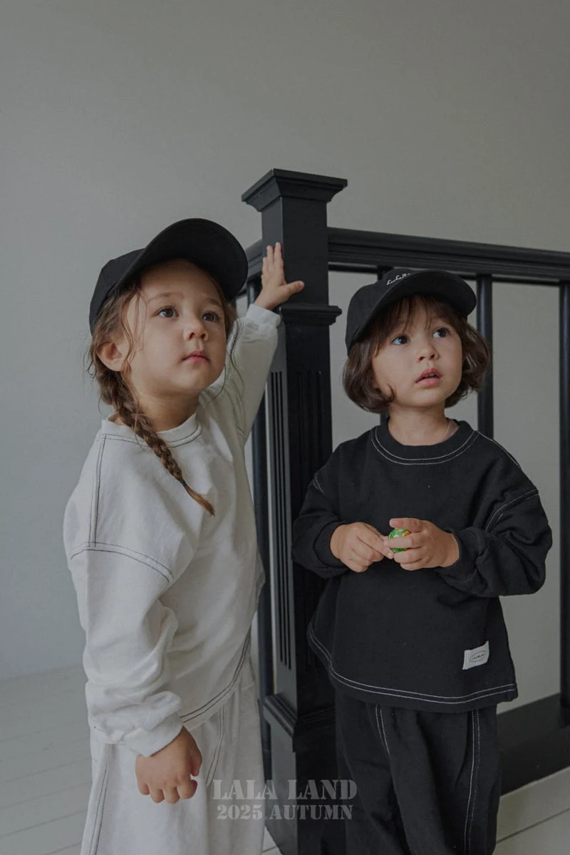 Lalaland - Korean Baby Fashion - #smilingbaby - kids Black White Jogger Pants - 8