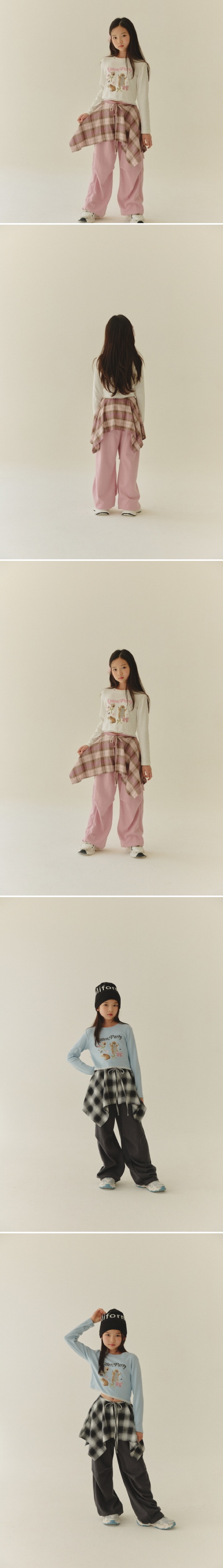 Lilas - Korean Children Fashion - #kidsshorts - Check Wrap - 2