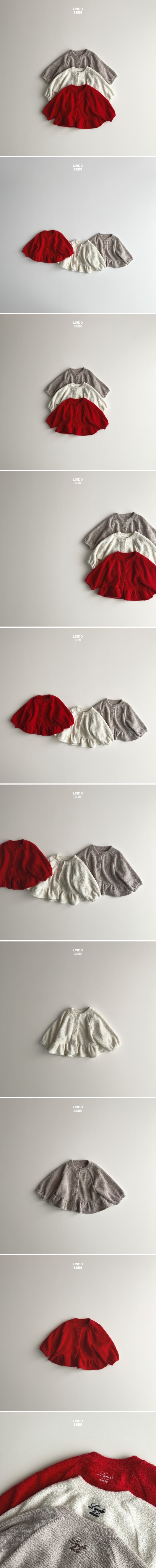 Lindo - Korean Baby Fashion - #babyclothing - Bebe Frill Embroidery Cardigan