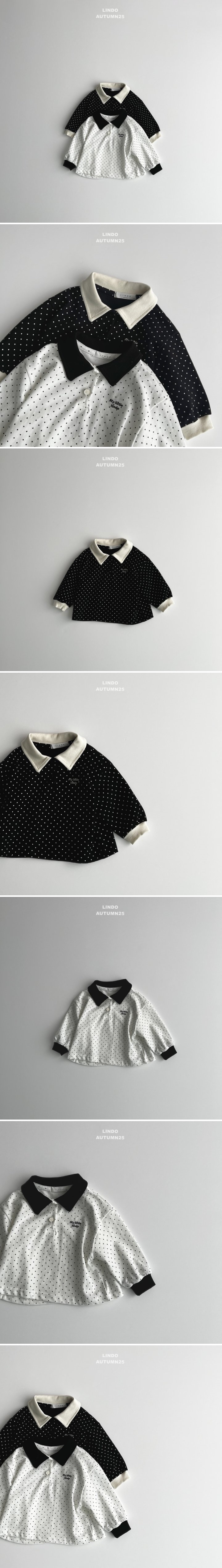 Lindo - Korean Baby Fashion - #babylifestyle - Little Dot Collar Tee - 2