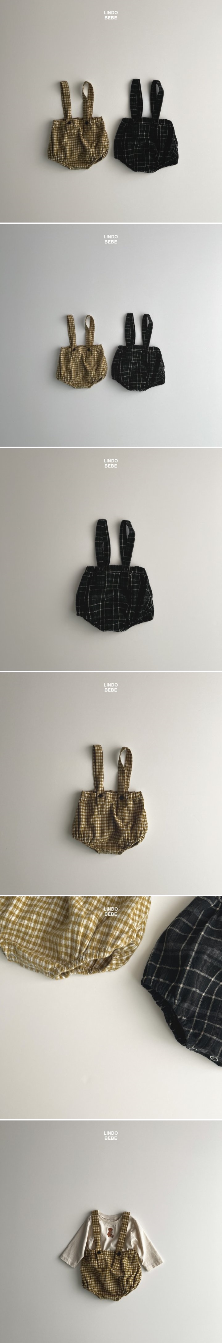 Lindo - Korean Baby Fashion - #babyoninstagram - Bebe Check Overall Bloomers
