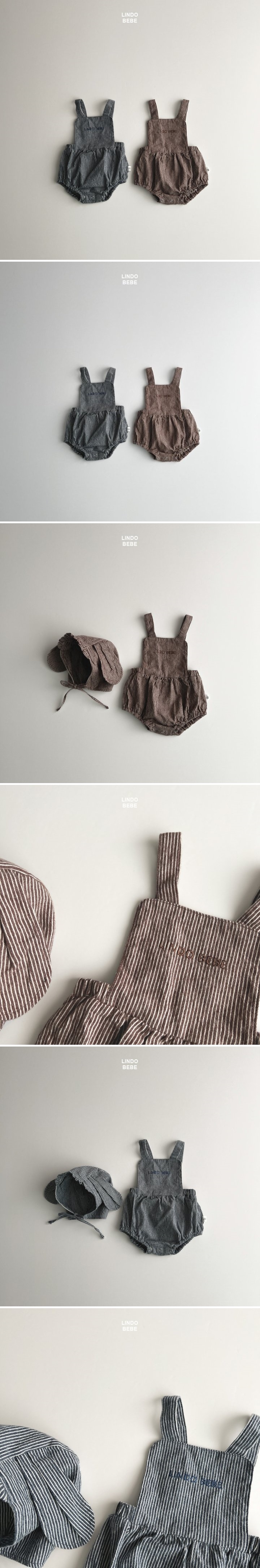 Lindo - Korean Baby Fashion - #babyoutfit - Bebe Stripe Overall Bloomers