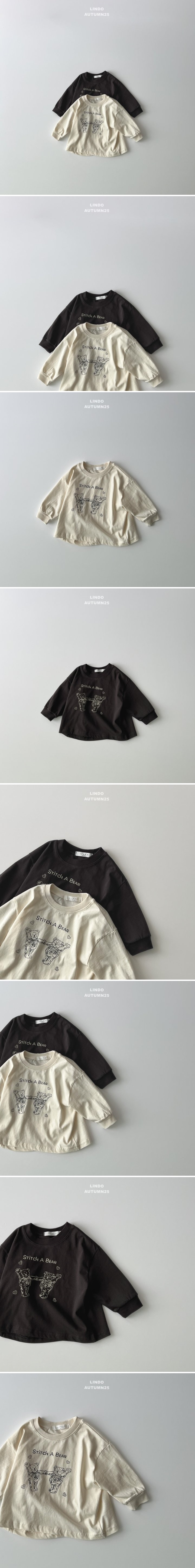Lindo - Korean Baby Fashion - #onlinebabyboutique - Stitch Bear Tee - 2