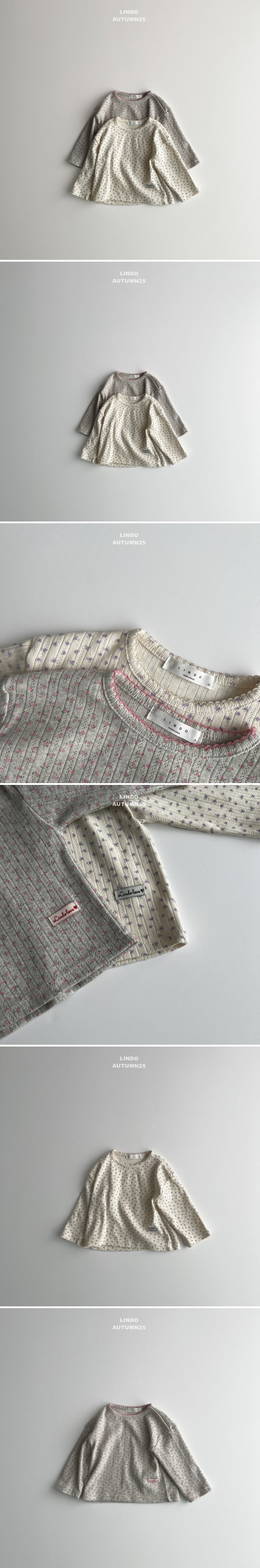 Lindo - Korean Baby Fashion - #smilingbaby - Mini Floral Eyelet Tee - 2