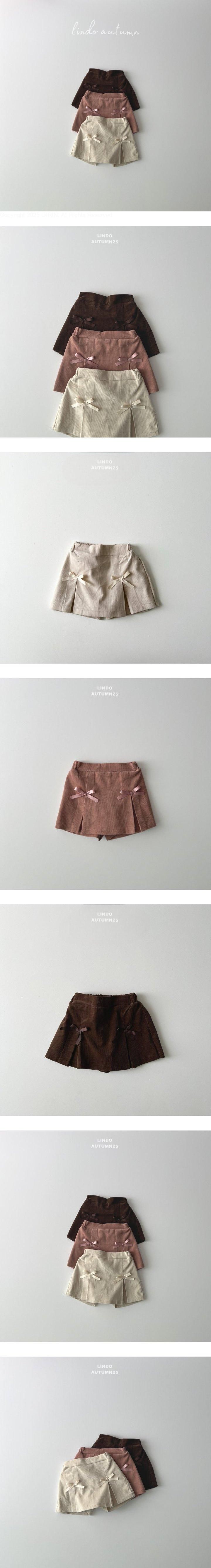 Lindo - Korean Children Fashion - #kidsshorts - Ribbon Line Skirt Pants