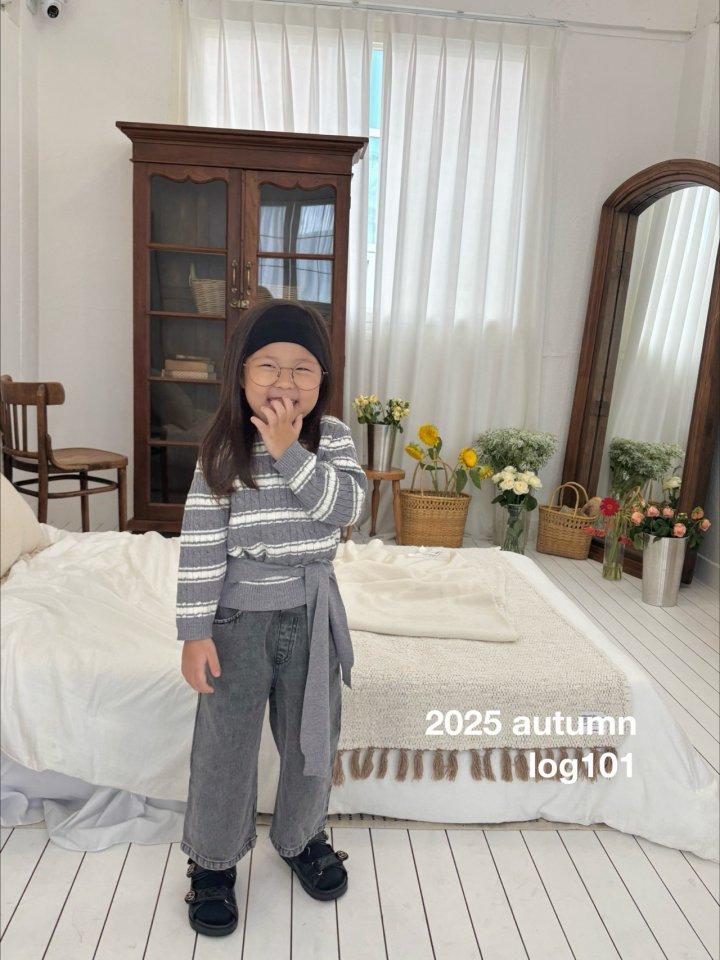 Log101 - Korean Children Fashion - #childofig - Bi Stripe Knit Set (Scarf Included) - 9