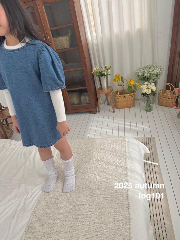 Log101 - Korean Children Fashion - #childofig - Denim Shirring One-piece - 7