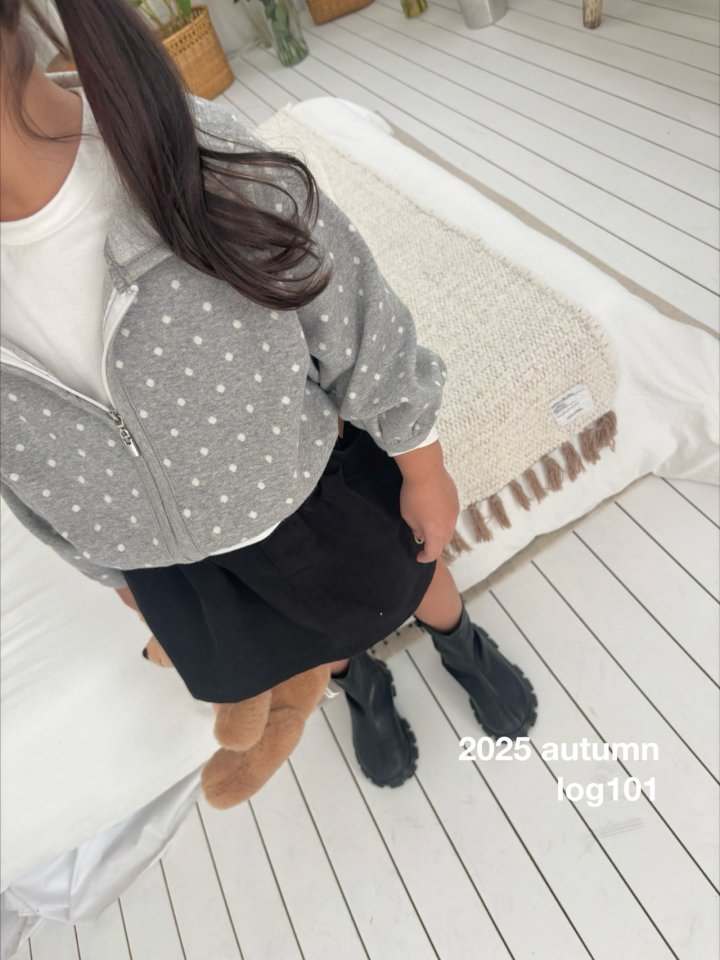 Log101 - Korean Children Fashion - #prettylittlegirls - Dot Hoodie Zip-up - 4