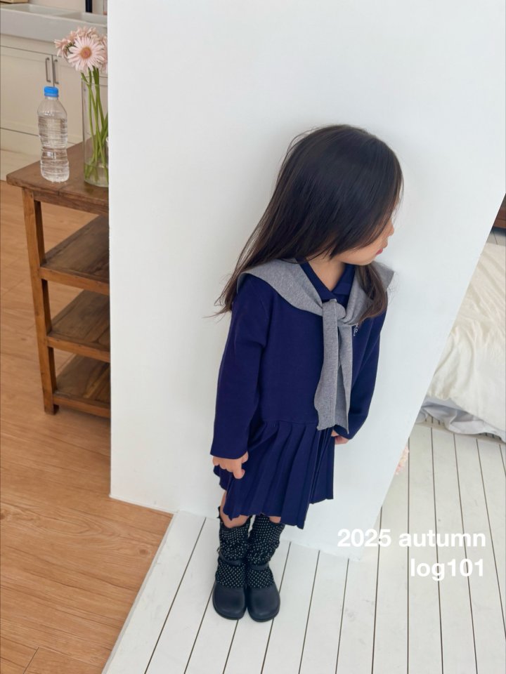 Log101 - Korean Children Fashion - #childofig - Knit Collar One-piece - 2