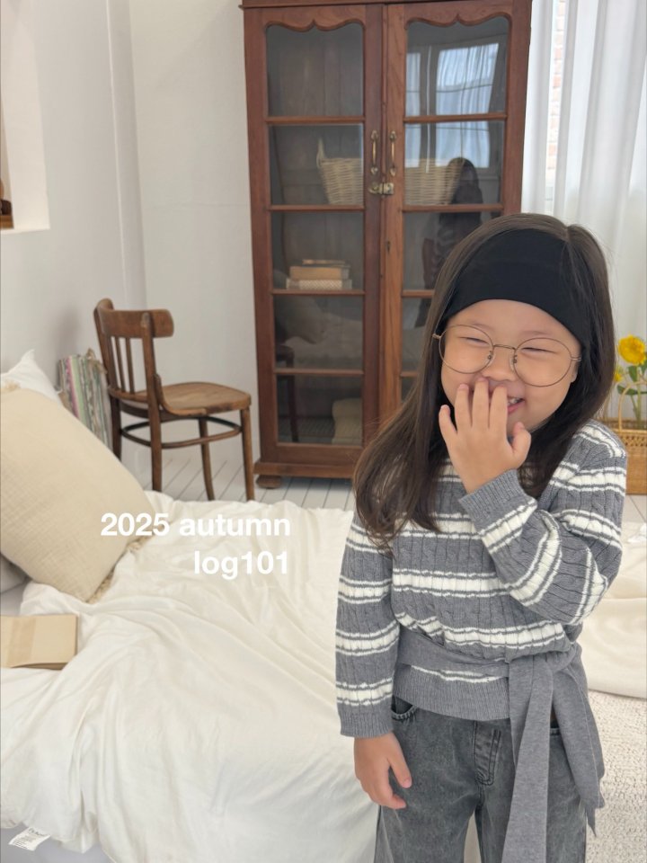 Log101 - Korean Children Fashion - #childrensboutique - Bi Stripe Knit Set (Scarf Included) - 10