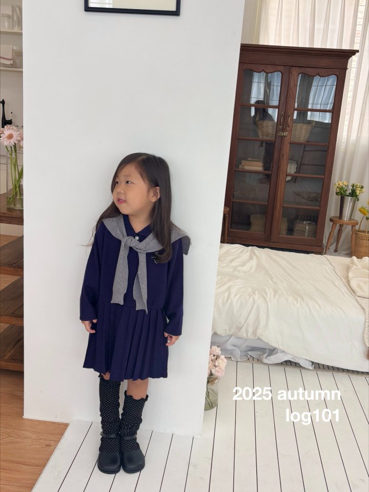 Log101 - Korean Children Fashion - #childrensboutique - Knit Collar One-piece - 3