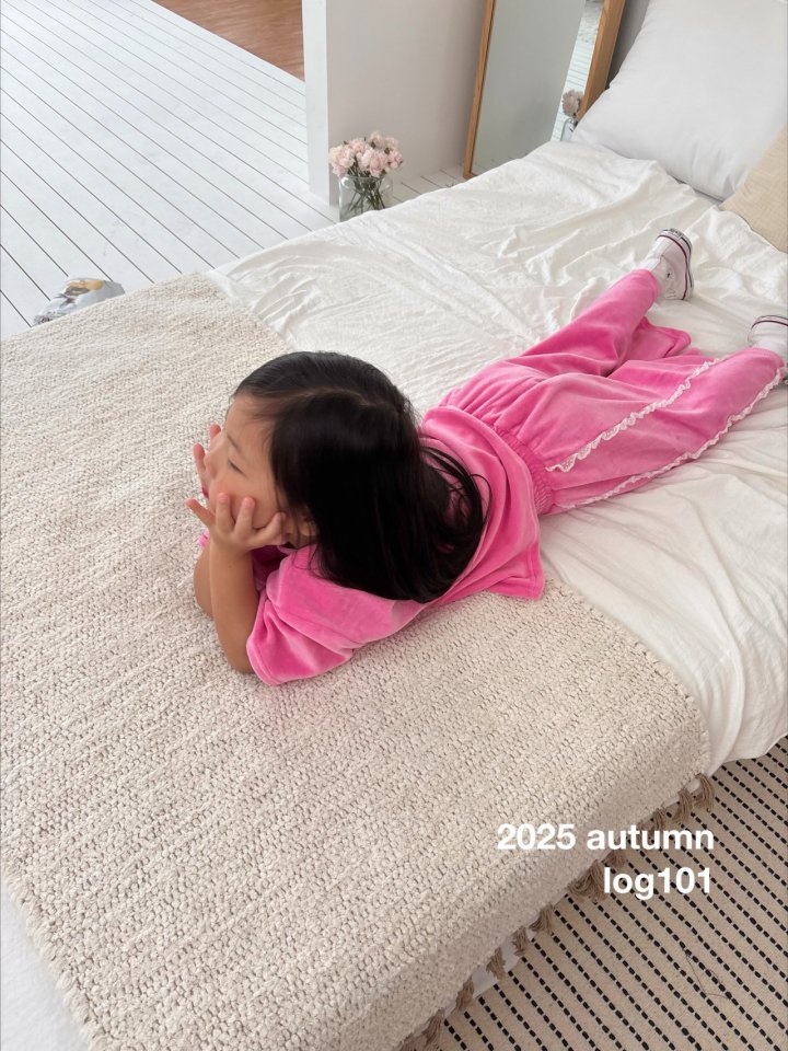 Log101 - Korean Children Fashion - #designkidswear - Lace Velour Pants - 10
