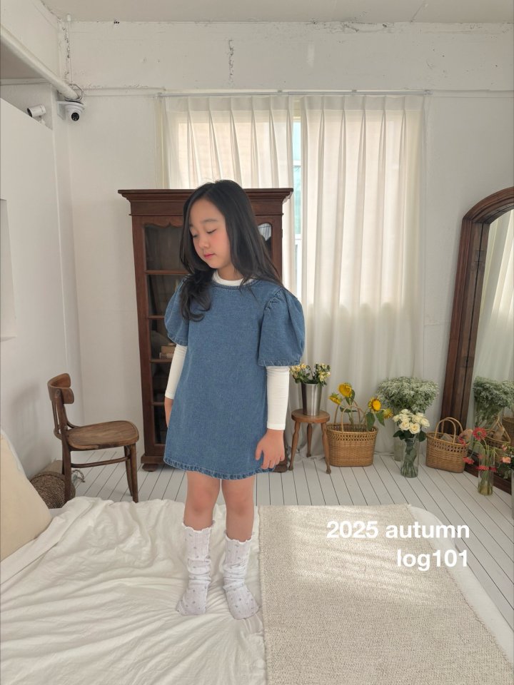 Log101 - Korean Children Fashion - #designkidswear - Denim Shirring One-piece - 9